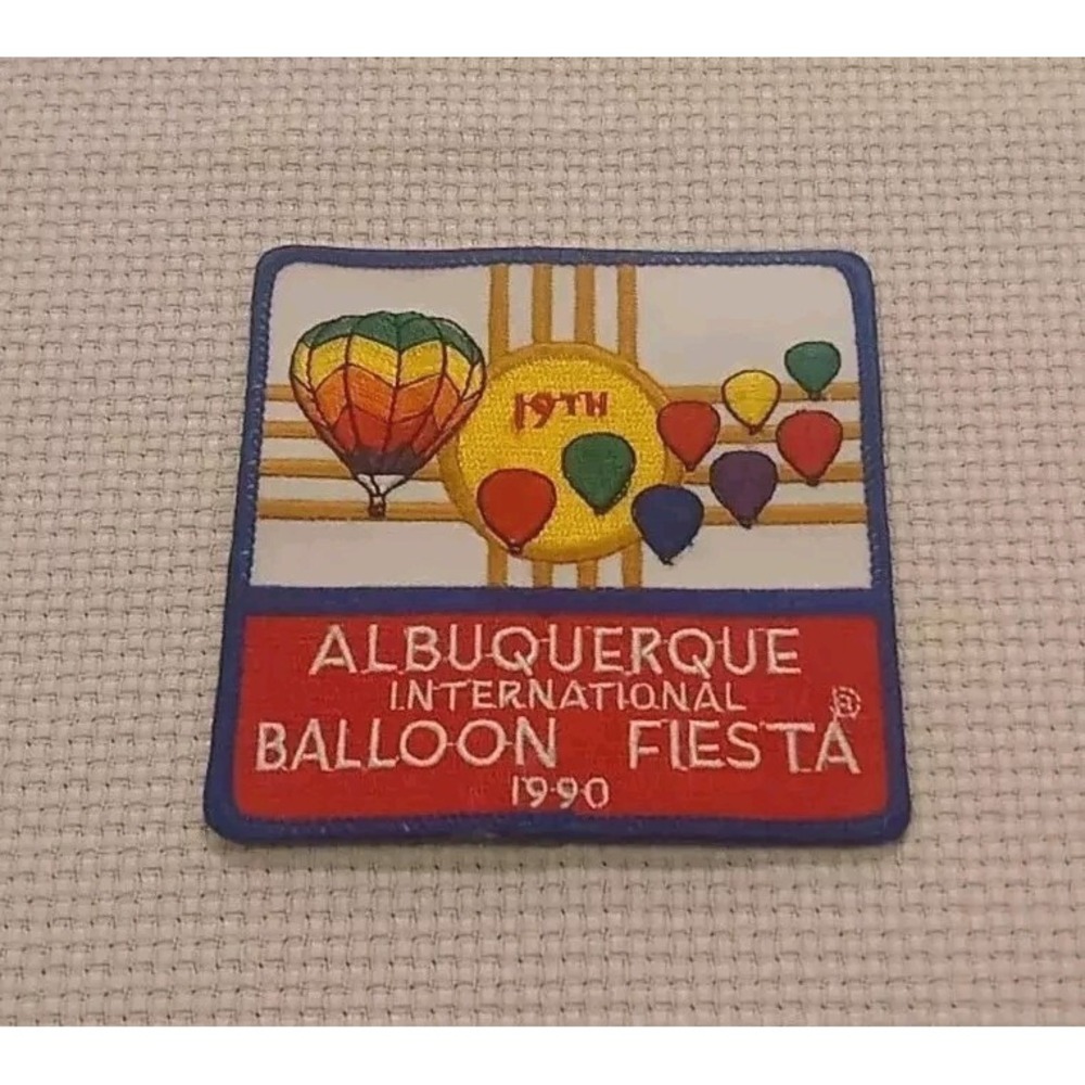 VTG 19th Albuquerque International Balloon Fiesta Patch Hot Air Balloons 1990‎